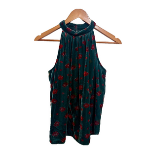 New Ann Taylor Loft velvet floral halter Top XS